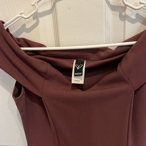 Windsor small plum off the shoulder asymmetrical dress - Picture 2 of 5